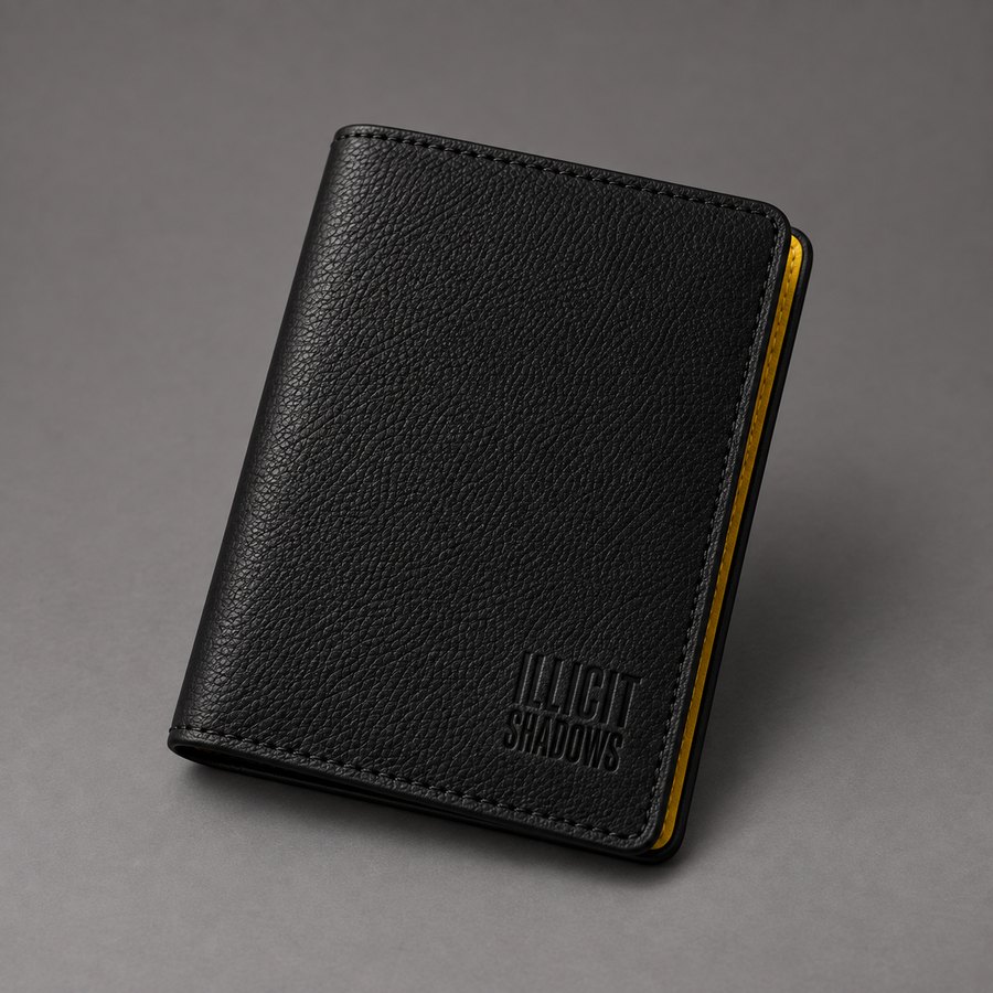 Illicit Shadows passport wallet, design concept